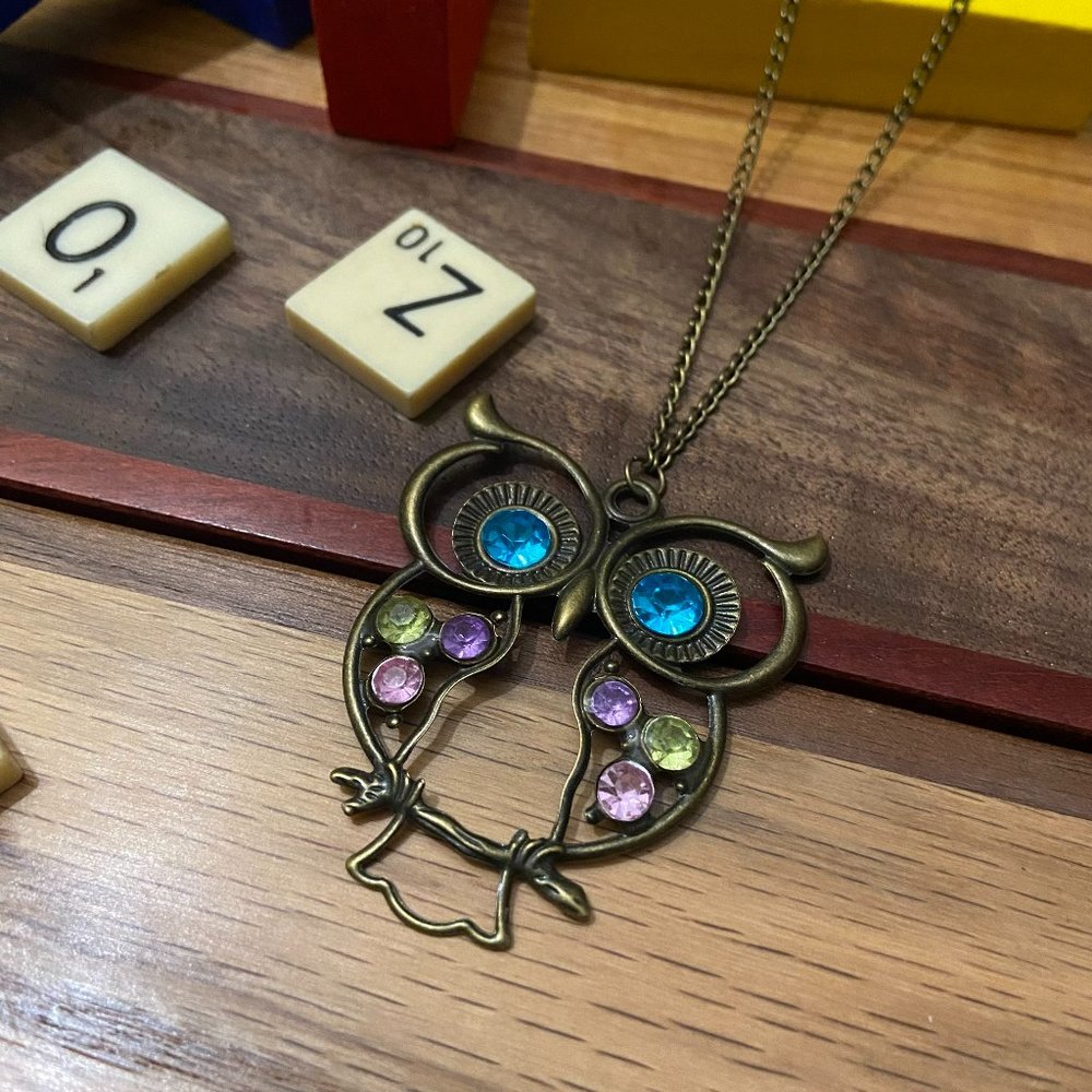 Bronze Owl Necklace Chain